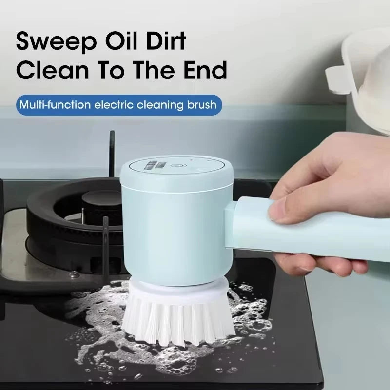 Magic Brush Cordless Spin Scrubber Electric Rechargeable with 5-In-1 Brush Heads for Deep Clean in Bathroom Kitchen Tile Grout