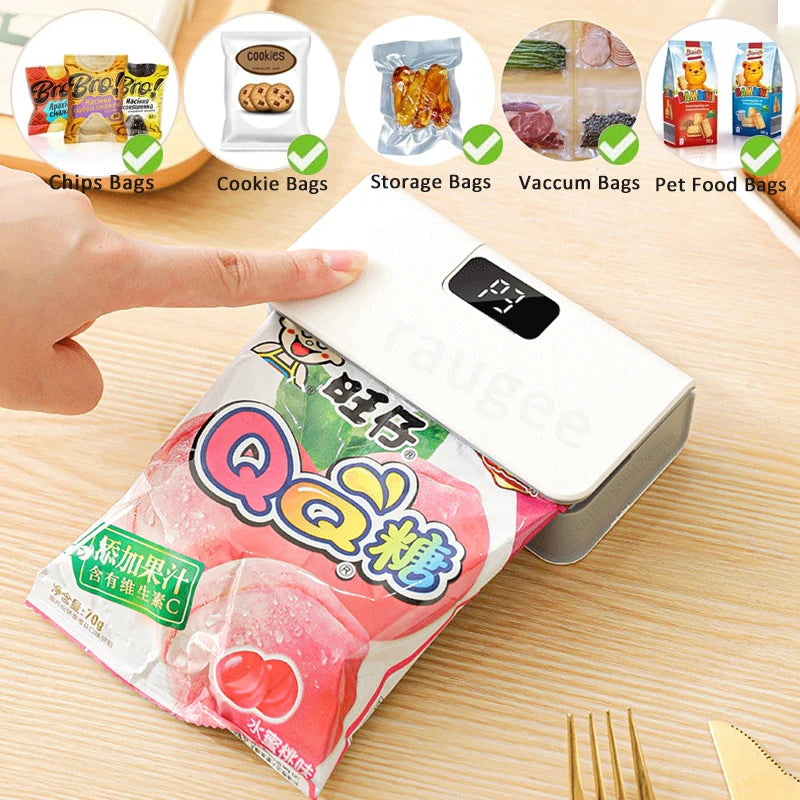 Plastic Bags Sealer Mini Heat Bag Sealing Machine 2 in 1 Heat Bag Sealer Food Packaging Sealing Machine Portable Bags Sealer