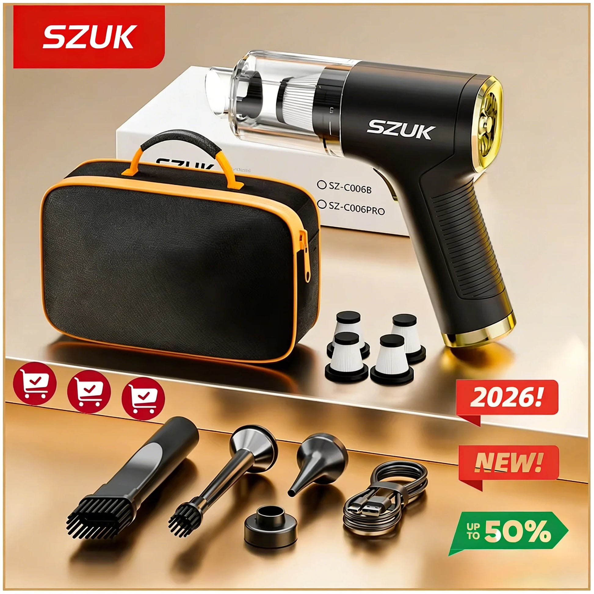 2026 New Mini Vacuum Cleaner 780000PA Powerful Cordless Vacuum Cleaner Mini Blower Handheld Portable Car Vacumm Cleaner