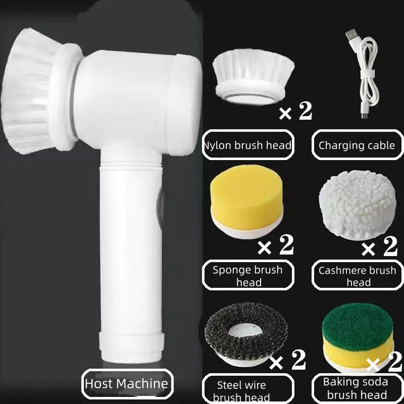 Magic Brush Cordless Spin Scrubber Electric Rechargeable with 5-In-1 Brush Heads for Deep Clean in Bathroom Kitchen Tile Grout